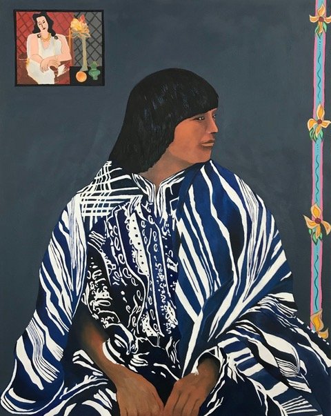 Woman with Matisse I (30 x 24, oil)